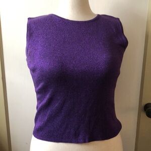 Joseph A. Silk Metallic Purple Women's Top